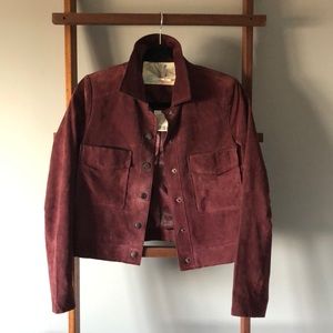 Urban Outfitters Burgundy Leather Jacket